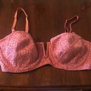 Pink lacey bra free people